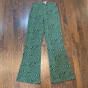 Urban Outfitters Green and Black Patterned Pants
